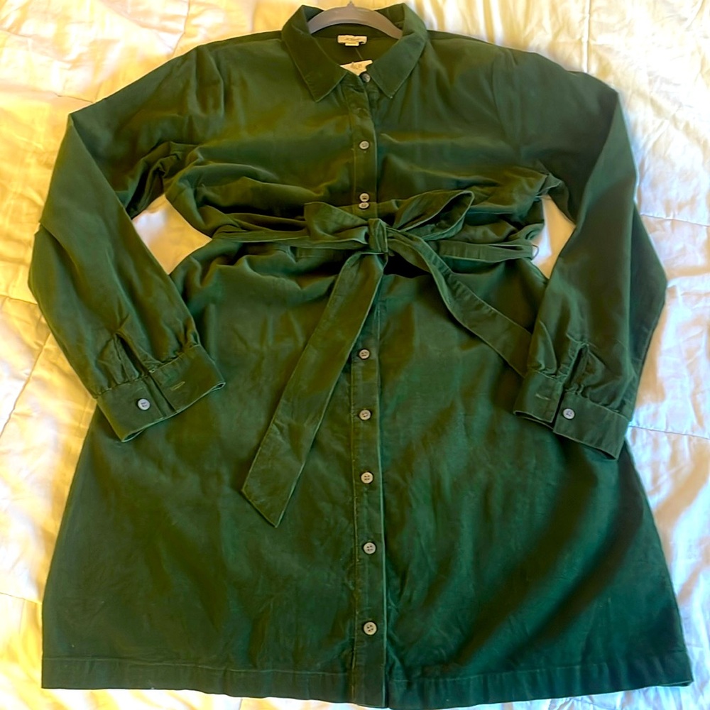 Corduroy button down dress